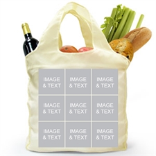 9 Collage Reusable Shopping Bag, Elegant
