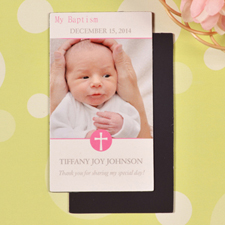 DIY Baby Girl Blessed Baptism Photo 2x3.5 Card Size Magnet