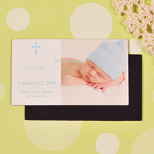 DIY Baby's Christening Blue 2x3.5 Card Size Photo Magnet