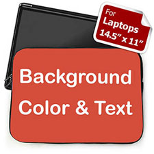 Plain Red Background Custom Text Laptop Sleeve, Large