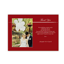 5x7 Band of Red Thank You Card, Landscape