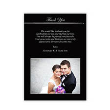5x7 Band of Black Thank You Card, Portrait