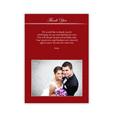 5x7 Band of Red Thank You Card, Portrait
