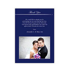 5x7 Band of Blue Thank You Card, Portrait