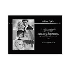 5x7 Three Collage Band of Black Thank You Card