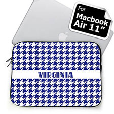 Custom Name Blue Houndstooth MacBook Air 11 Sleeve
