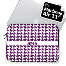 Custom Initials Purple Houndstooth MacBook Air 11 Sleeve