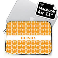 Custom Name Orange Links MacBook Air 11 Sleeve