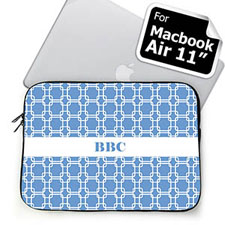 Custom Initials Sky Blue Links MacBook Air 11 Sleeve