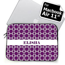 Custom Name Purple Links MacBook Air 11 Sleeve