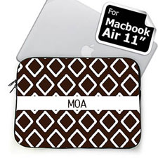 Custom Initials Chocolate Lkat MacBook Air 11 Sleeve