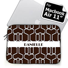 Custom Name Chocolate Trellis MacBook Air 11 Sleeve