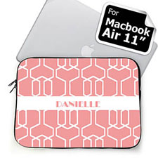 Custom Name Pink Trellis MacBook Air 11 Sleeve
