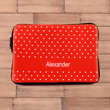 Custom Name Red Polka Dots MacBook Air 11 Sleeve