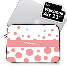 Custom Name Pink Retro Circles MacBook Air 11 Sleeve