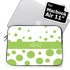 Custom Initials Lime Retro Circles MacBook Air 11 Sleeve