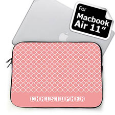 Custom Name Pink Quatrefoil MacBook Air 11 Sleeve