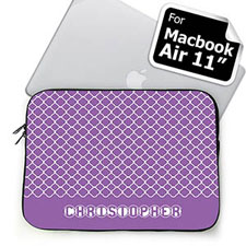 Custom Name Lavender Quatrefoil MacBook Air 11 Sleeve
