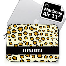 Custom Name Leopard Pattern MacBook Air 11 Sleeve