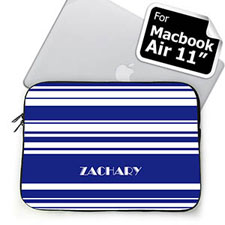 Custom Name Blue Stripes MacBook Air 11 Sleeve