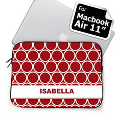 Custom Name Red Hoopla MacBook Air 11 Sleeve
