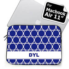 Custom Initials Blue Hoopla MacBook Air 11 Sleeve