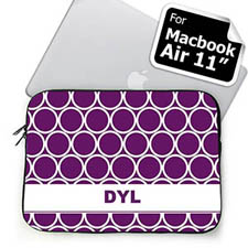 Custom Initials Purple Hoopla MacBook Air 11 Sleeve