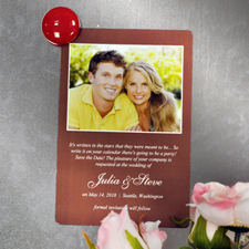 Personalized Chocolate Wedding Announcement Photo Fridge Magnets