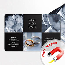 Create Tie The Knot Magnets, 3 Photo Collage Black