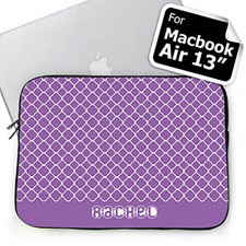 Custom Name Lavender Quatrefoil MacBook Air 13 Sleeve