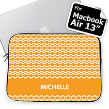 Custom Name Orange Chain MacBook Air 13 Sleeve