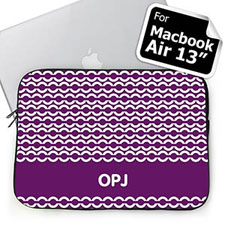 Custom Initials Purple Chain MacBook Air 13 Sleeve