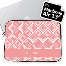 Custom Name Pink Diamonds MacBook Air 13 Sleeve