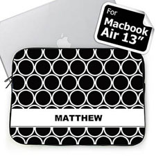 Custom Name Black Hoopla MacBook Air 13 Sleeve
