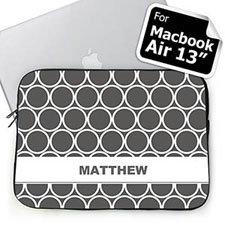 Custom Name Grey Hoopla MacBook Air 13 Sleeve