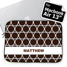 Custom Name Chocolate Hoopla MacBook Air 13 Sleeve