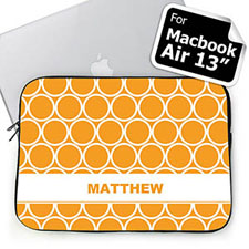 Custom Name Orange Hoopla MacBook Air 13 Sleeve