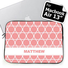 Custom Name Pink Hoopla MacBook Air 13 Sleeve