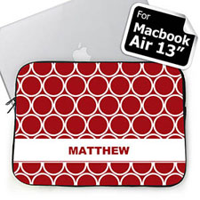 Custom Name Red Hoopla MacBook Air 13 Sleeve