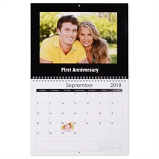 Personalized Simply Black, Large Wall Calendar (14