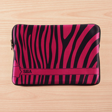 Custom Initials Black & Purple Zebra Pattern  MacBook Pro 15 Sleeve (2015)