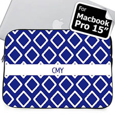 Custom Initials Blue Lkat MacBook Pro 15 Sleeve (2015)