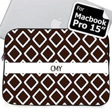 Custom Initials Chocolate Lkat MacBook Pro 15 Sleeve (2015)