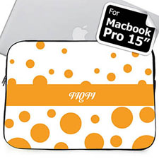 Custom Initials Orange Retro Circles MacBook Pro 15 Sleeve (2015)