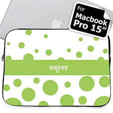 Custom Initials Lime Retro Circles MacBook Pro 15 Sleeve (2015)