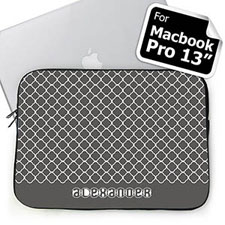 Custom Name Grey Quatrefoil MacBook Pro 13 Sleeve (2015)