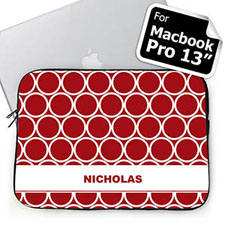 Custom Name Red Hoopla MacBook Pro 13 Sleeve (2015)