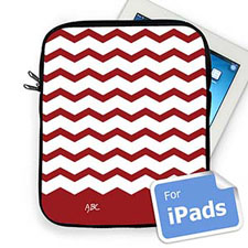 Custom  Initials  RedChevron iPad Sleeve
