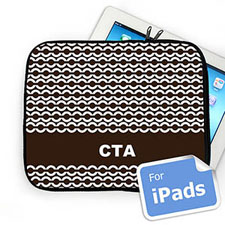 Custom Initials Chocolate Chain iPad Sleeve