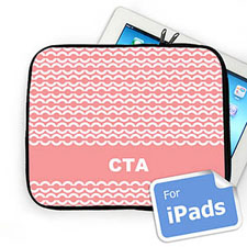Custom Initials Pink Chain iPad Sleeve